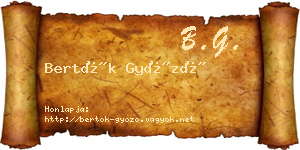Bertók Győző névjegykártya